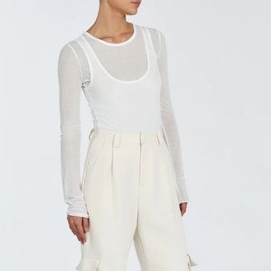 Dissh JUDE OFF WHITE SLEEVED LAYER TOP